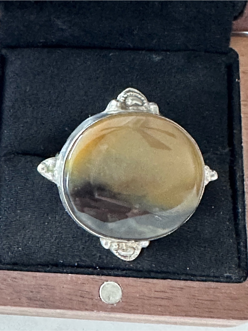 chunky 925 Silver Tigers Eye Ring Handcrafted - Picture 3 of 4